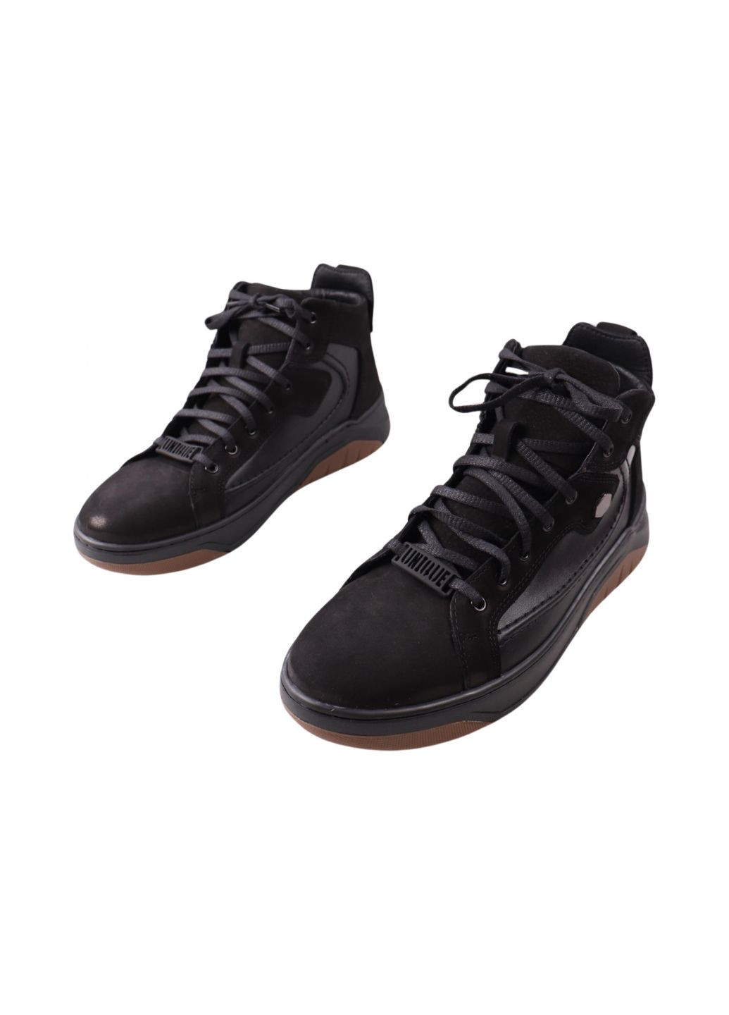 Черные ботинки мужские черные натуральный нубук Vadrus