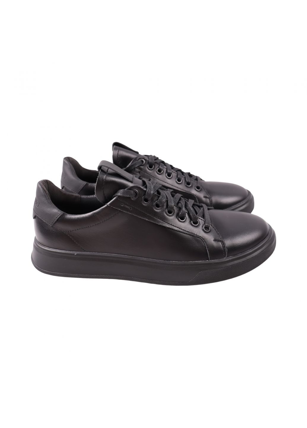 Черные кеды мужские черные натуральная кожа Maxus Shoes 137-23DTC