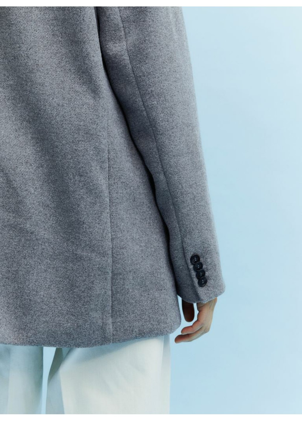 Серый женский женская куртка из смеси шерсти н&m (56252) l серый H&M - демисезонный