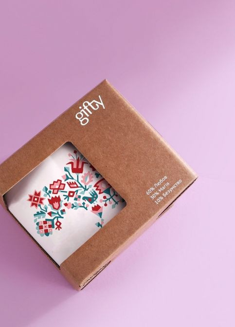 Чашка керамічна "Карта", червона Gifty (260623756)