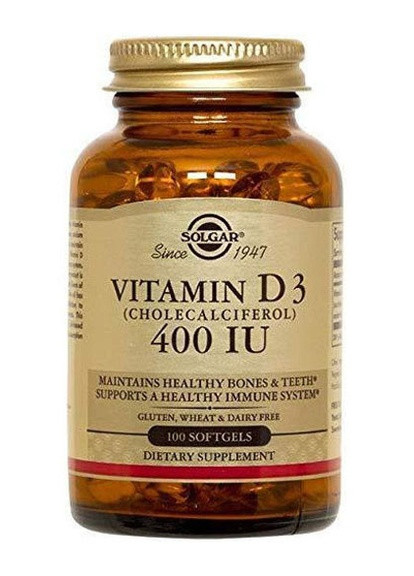 Vitamin D3 (Cholecalciferol) 400 IU 100 Softgels Solgar (256723946)