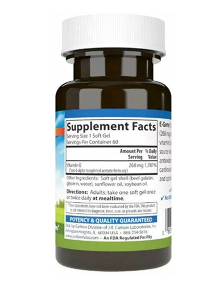 E-Gems 400 IU 60 Soft Gels Carlson Labs (256719591)