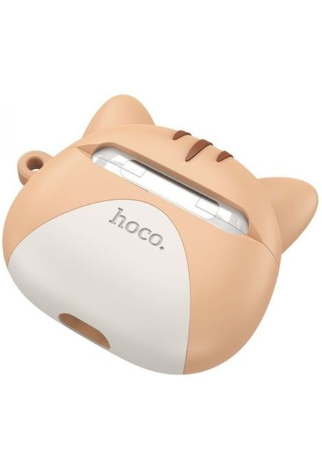 Бездротові навушники (TWS, Bluetooth 5.3, з вушками, зарядний чохол, котик) - Персиковий Hoco ew46 (276003524)