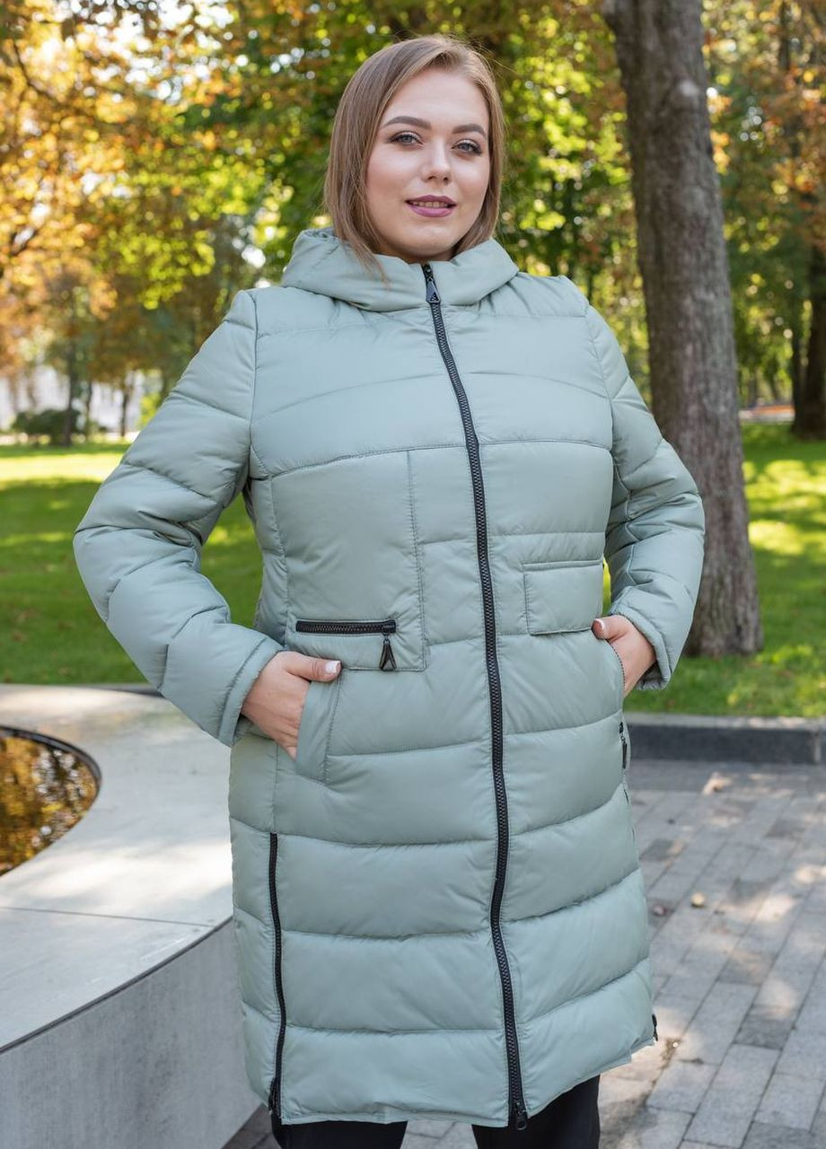 Оливковая демисезонная женская куртка демисезонная большого размера SK
