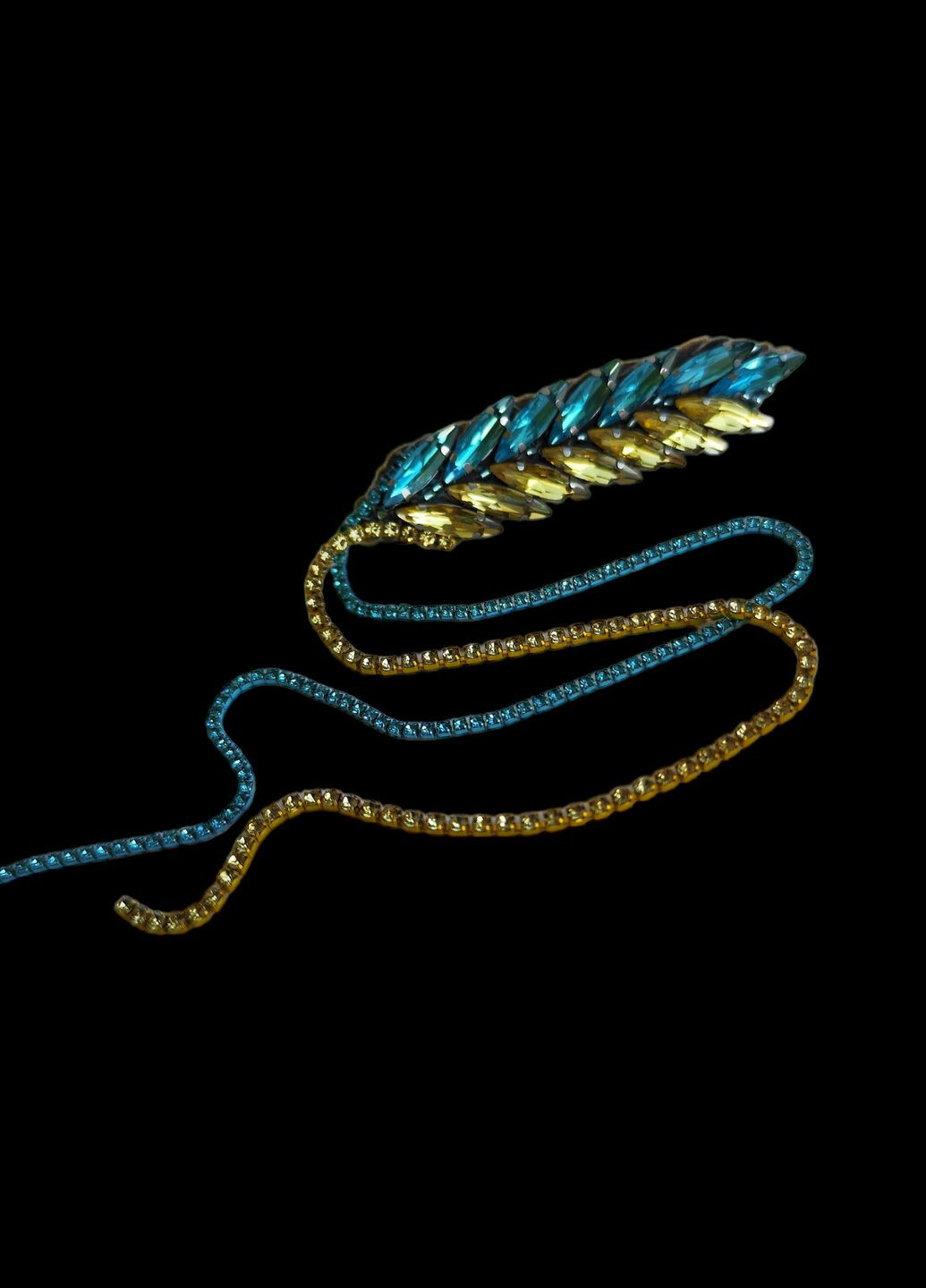 Брошка колосок зі страз жовто-блакитного кольору Ksenija Vitali (267507532)