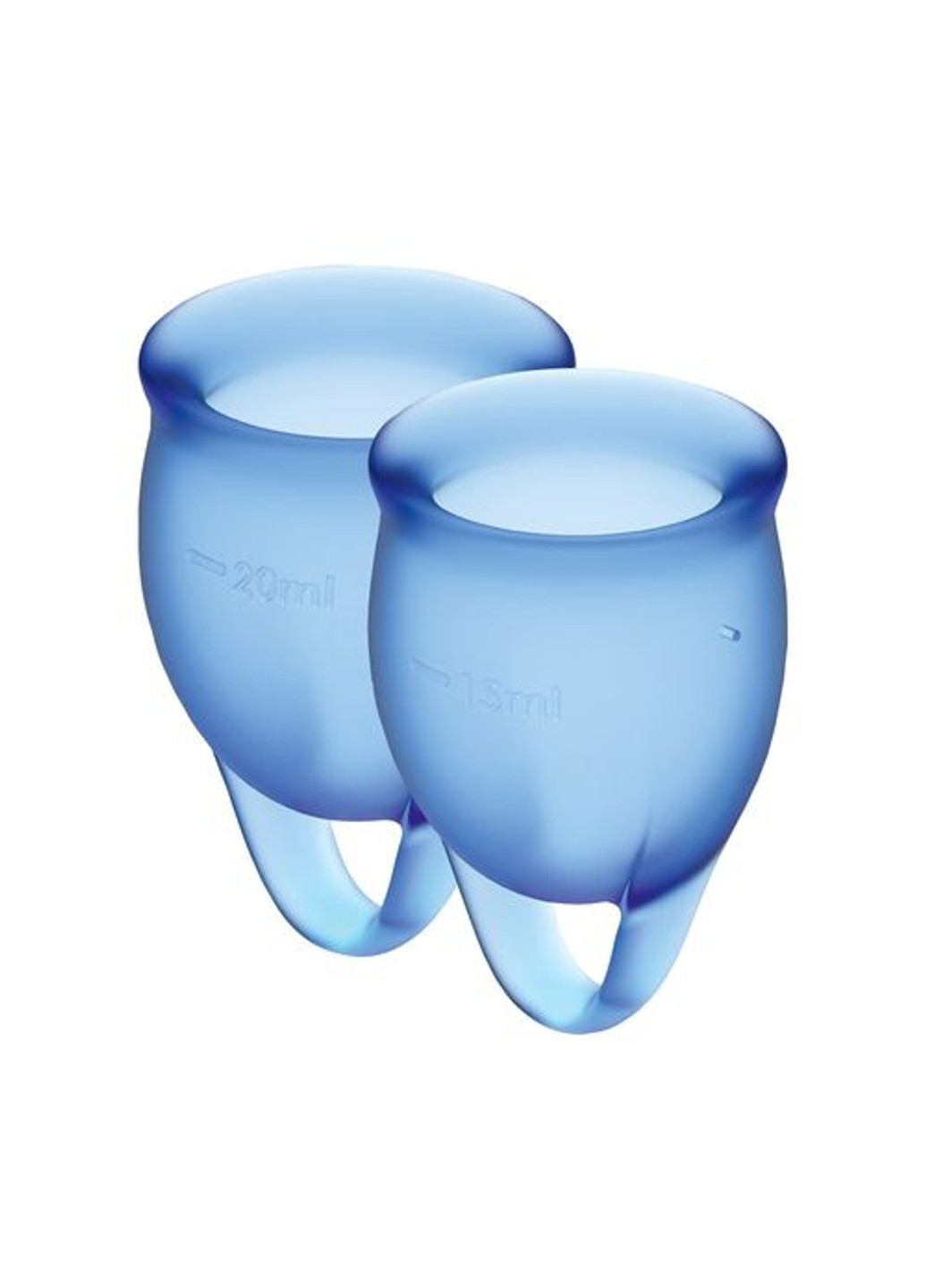 Набор менструальных чаш Feel Confident (dark blue), 15мл и 20мл, мешочек для хранения Satisfyer (259751526)