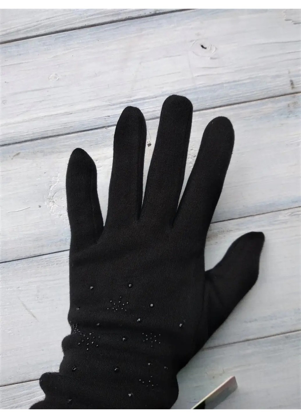 Жіночі розтяжні рукавички Чорні 8712S3 L BR-S (261771516)