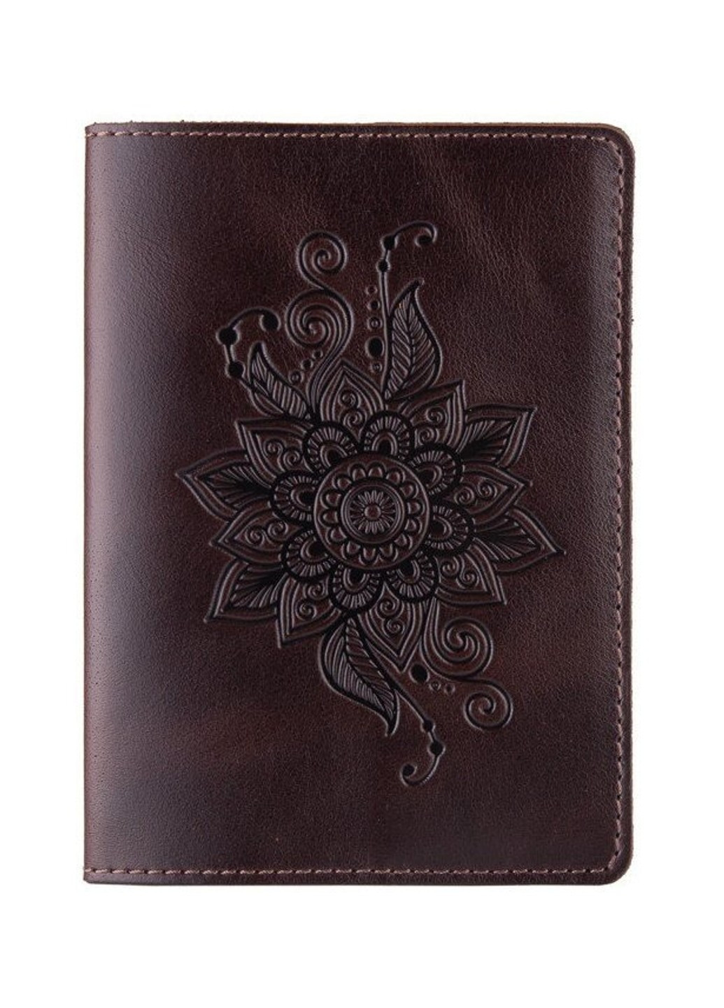 Кожаная коричневая обложка на паспорт HiArt PC-01-C19-1314-T006 Коричневый Hi Art (268371763)