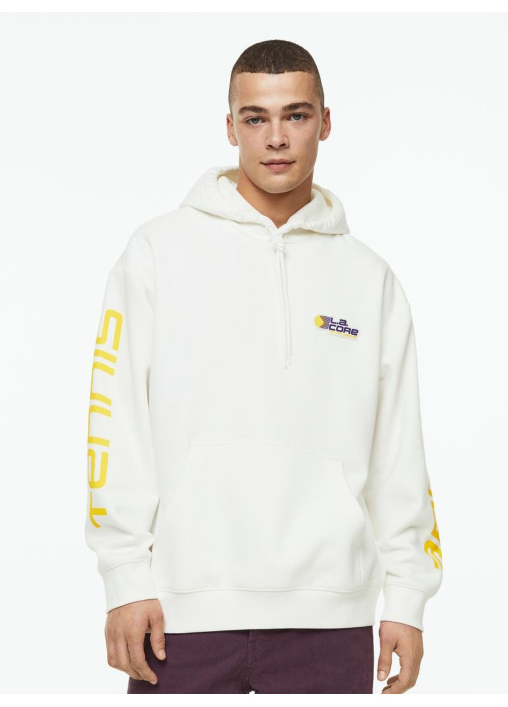 Белый мужское худи (55620) s белое H&M (261762897)