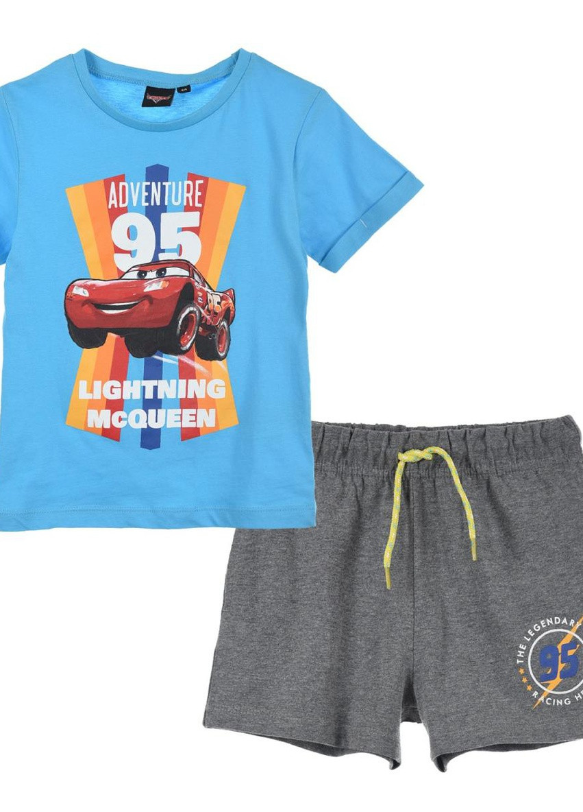 Блакитний літній комплект (футболка, шорти) cars (тачки) ue10842 Disney