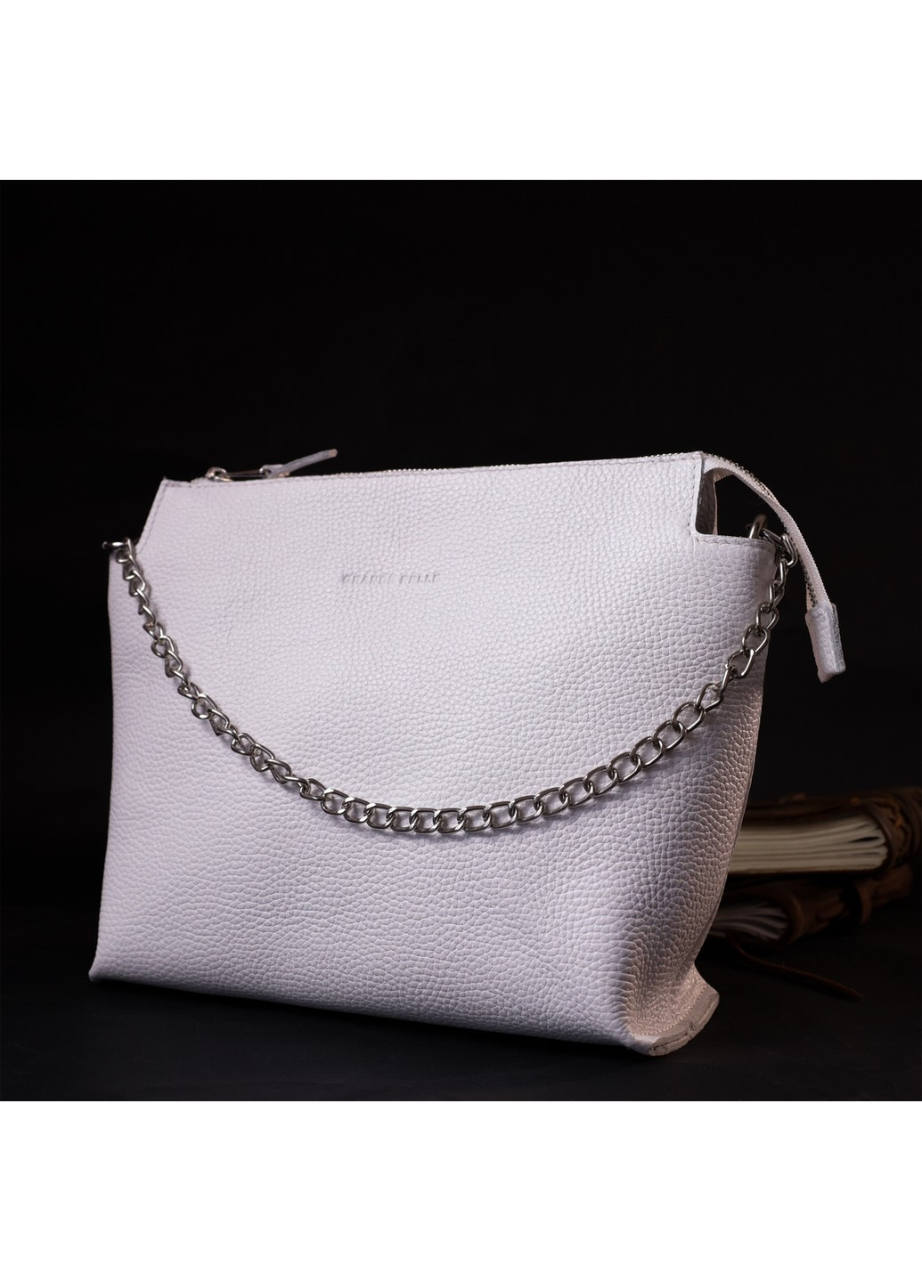 Вместительная женская сумка из натуральной кожи 11654 Белая Grande Pelle (267507225)