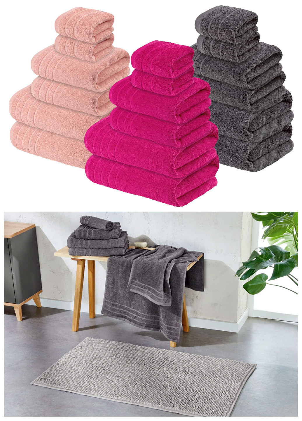 Livarno home набор полотенец (3 набора по 6 шт) комбинированный производство - Германия
