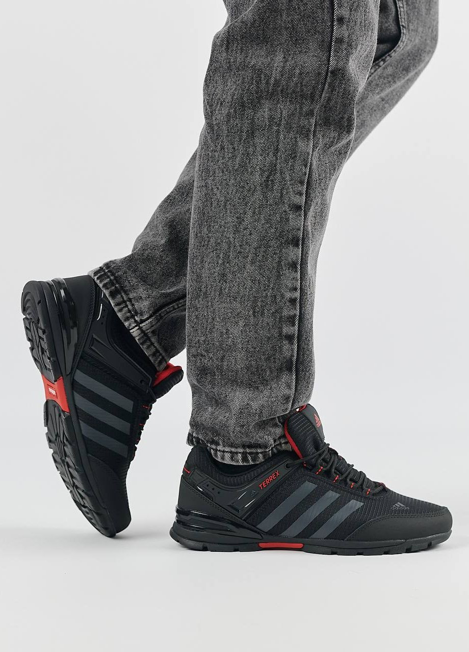 Черные демисезонные кроссовки мужские, вьетнам adidas Terrex Continental Black Gray Red
