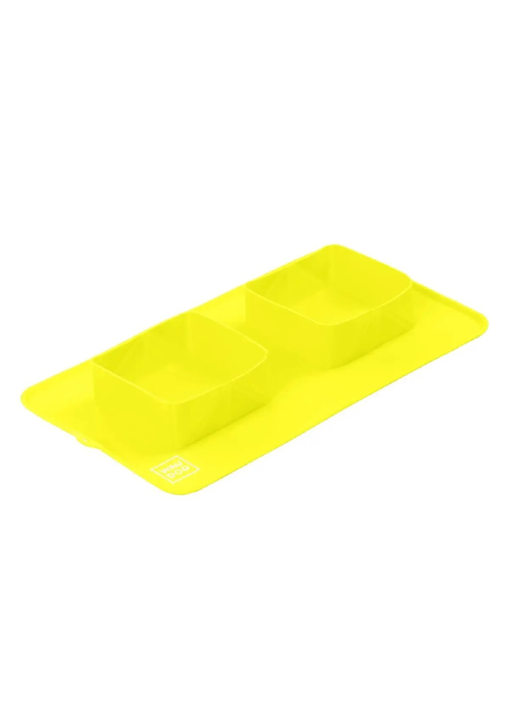 Складной силиконовый коврик с двумя встроенными мисками посуда для животных котов собак 385х230х50 мм (474723-Prob) Желтый Unbranded (259518335)