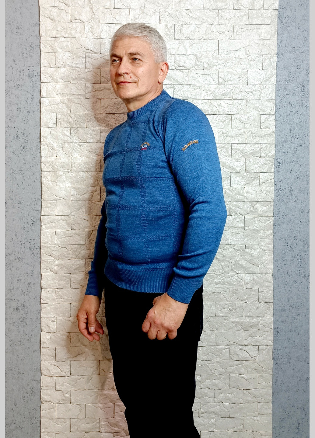 Голубой зимний свитер джемпер No Brand