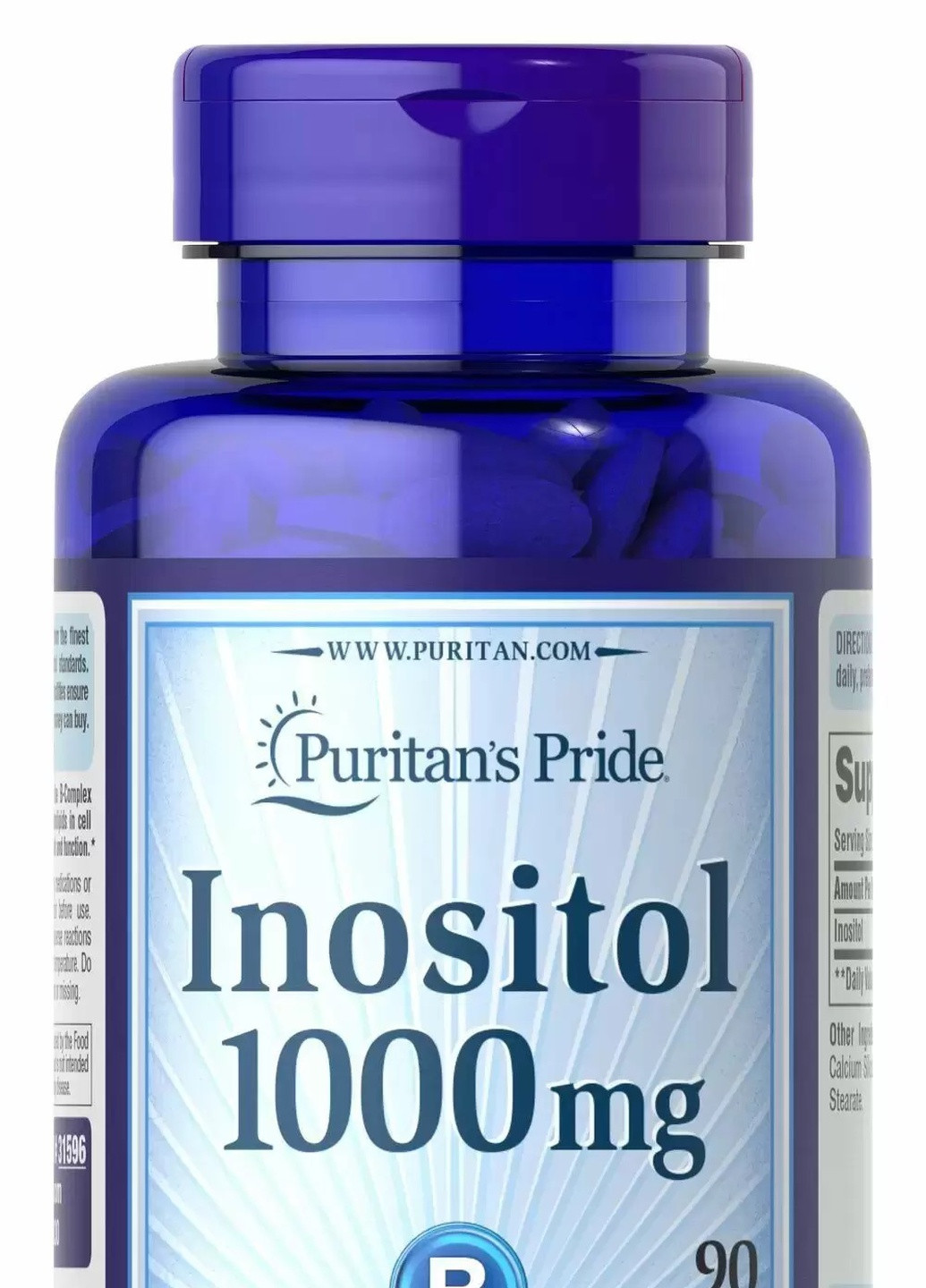 Puritan's Pride Inositol 1000 mg 90 Caplets Puritans Pride (256720028)