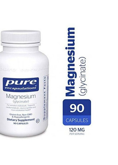 Magnesium (glycinate) 120 mg 90 Caps PE-00174 Pure Encapsulations (257252694)