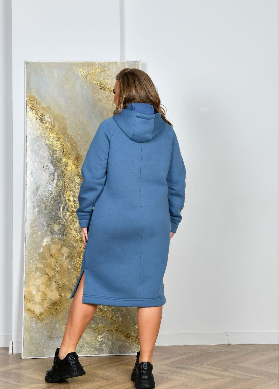 Синее женское платье в спортивном стиле цвет джинс р.52 448276 New Trend