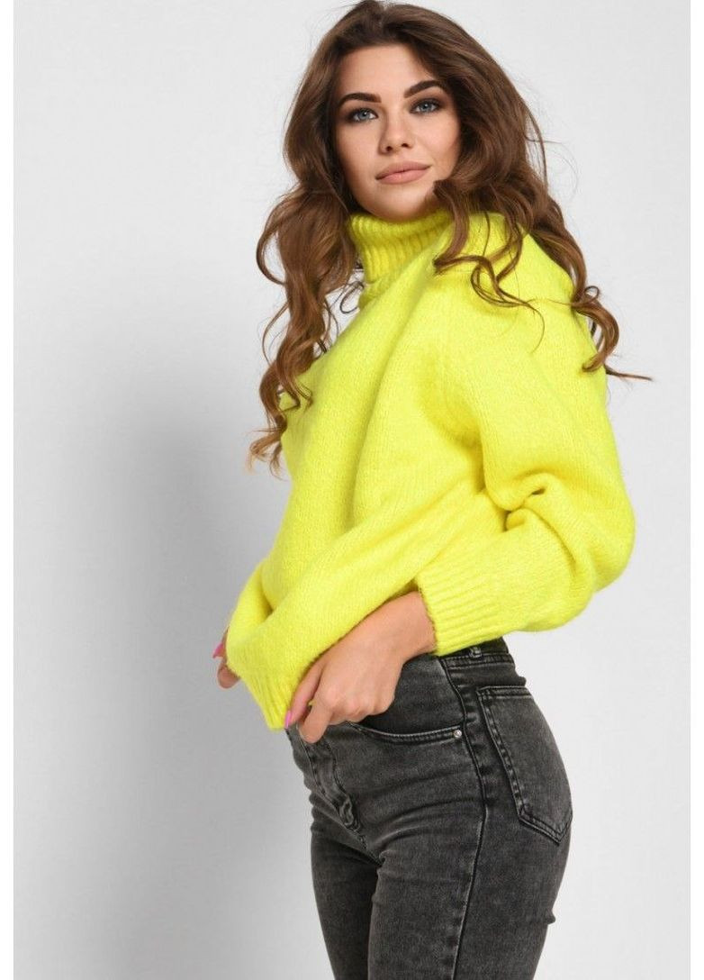 Желтый объемный свитер гольф жёлтый No Brand