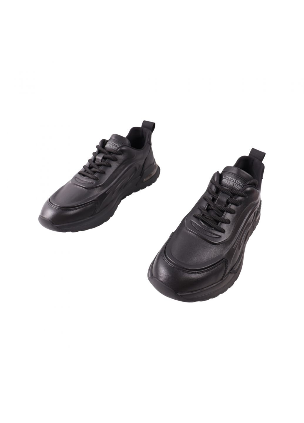 Черные кроссовки мужские черные натуральная кожа Cosottinni 431-23DTS