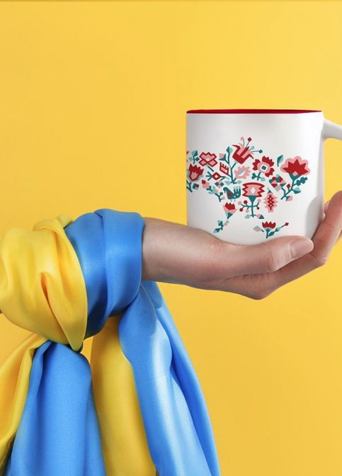 Чашка керамічна "Карта", червона Gifty (260623756)