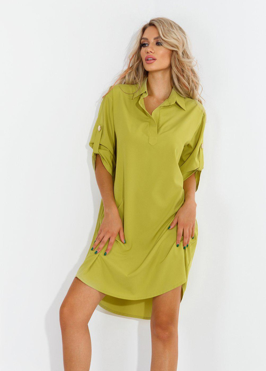 Зеленое сукнi норма модне вільне плаття (4902) Lemanta