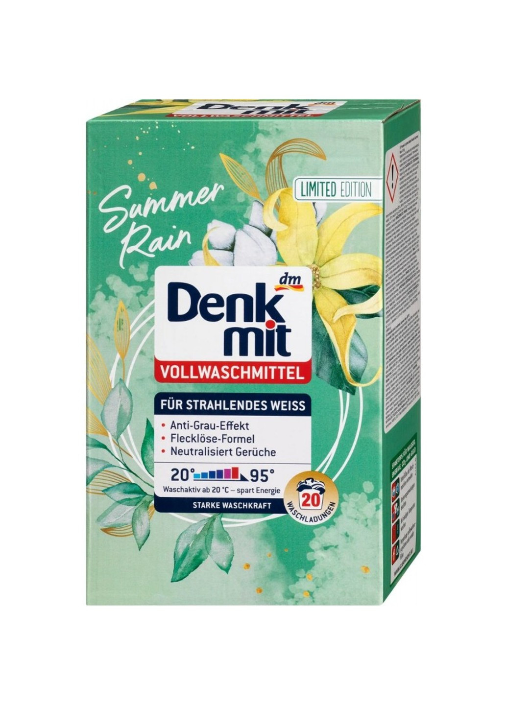 Пральний порошок Vollwaschmittel Summer Rain 1.3 кг Denkmit (276969555)