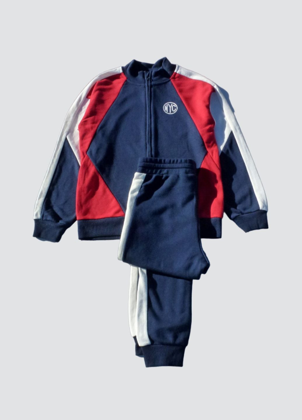 Спортивный костюм (толстовка+штаны) детский комбинированный, двунитка, 128-134 см, 8-9 л H&M (268998803)