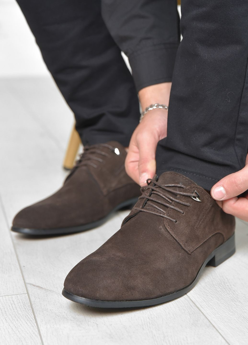 Туфлі чоловічі коричневого кольору Let's Shop (265910990)