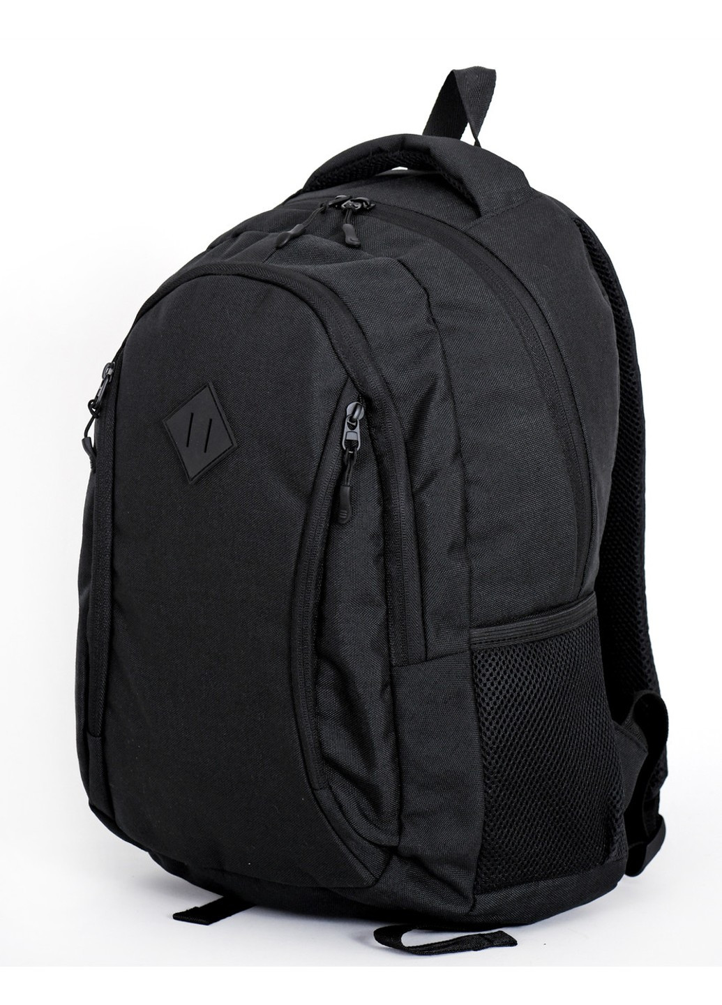 Среднего размера вместительный подростковый черный рюкзак из прочной ткани водонепроницаемый с мягкой спинкой No Brand (258653590)