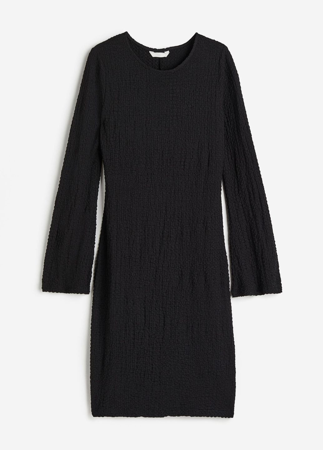 Черное повседневный сукня из фактурного трикотажа H&M однотонное