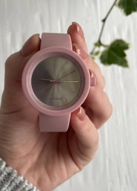 Женские силиконовые часы-конструктор actimer, пудровый ремешок, циферблат Metallic pink More (257986106)