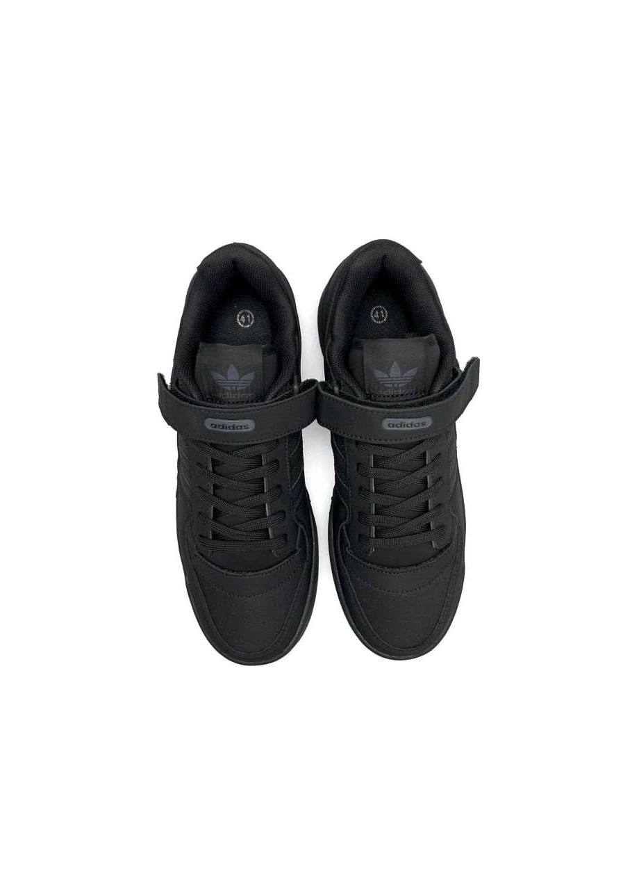 Черные демисезонные кроссовки мужские, вьетнам adidas Forum 84 Low Black Matte