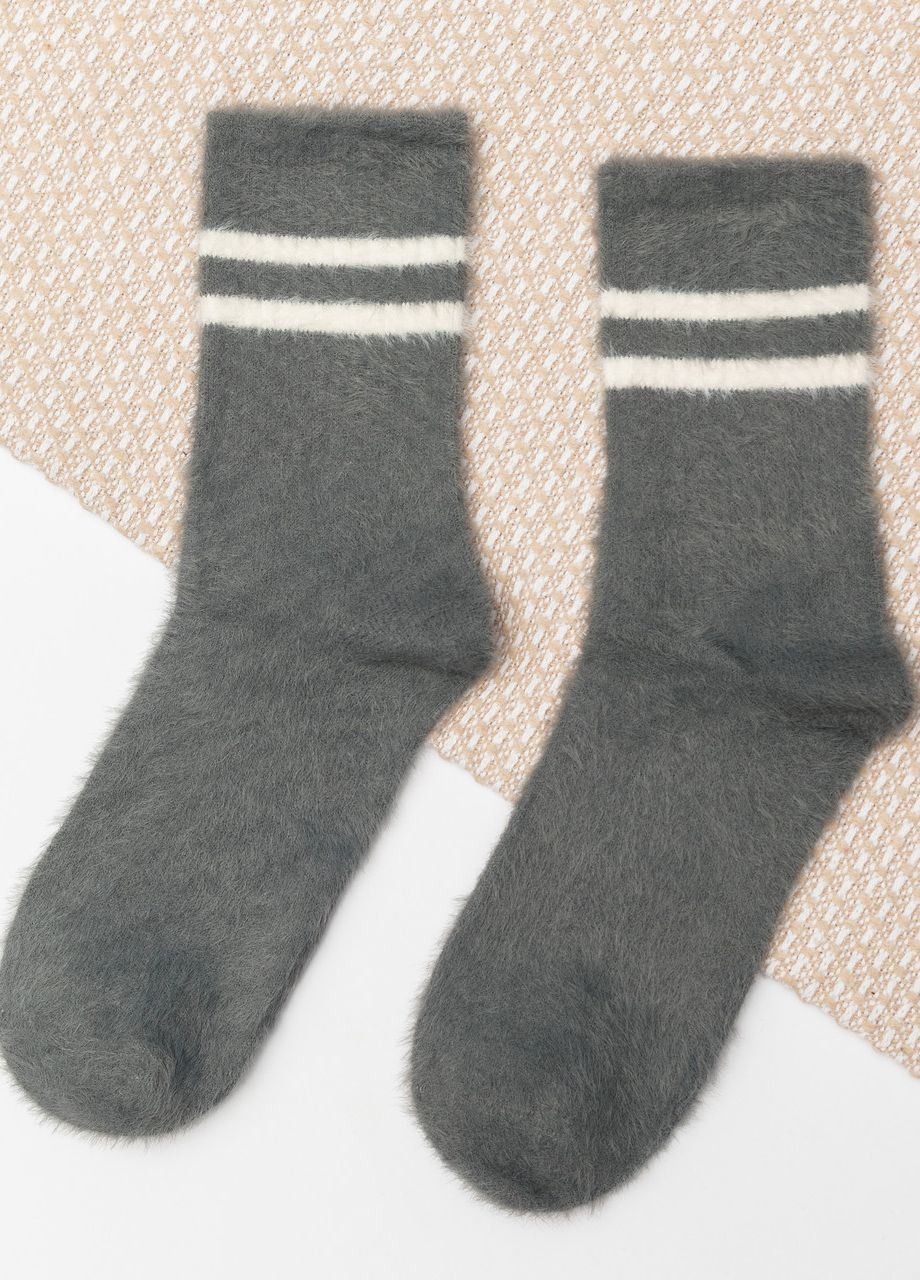 Женские шерстяные носки с полосками Графит Style Luxe (273380141)
