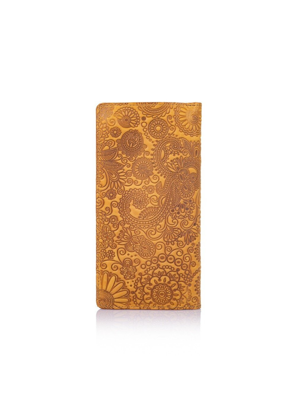 Желтый кожаный бумажник WP-05 Mehendi Art Жёлтый Hi Art (268371621)