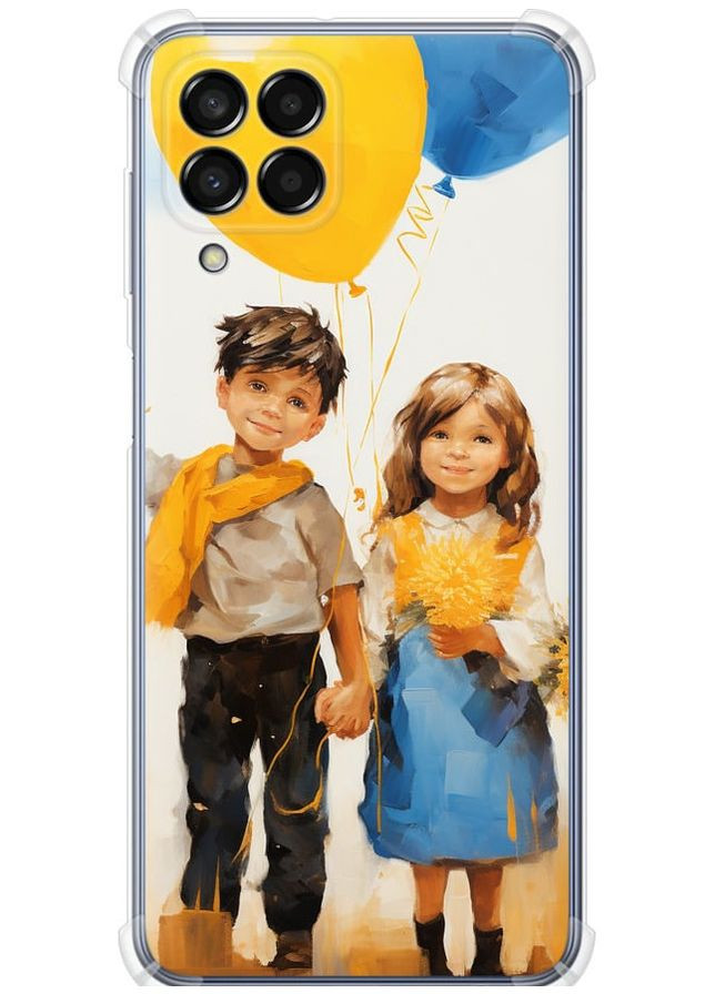 Силіконовий протиударний с посиленими кутами чохол 'Діти з кульками' для Endorphone Samsung Galaxy M33 M336B (267238695)
