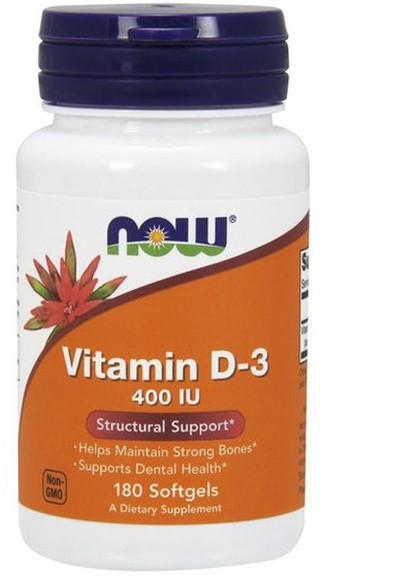 Vitamin D-3 400 IU 180 Softgels Now Foods (256720511)