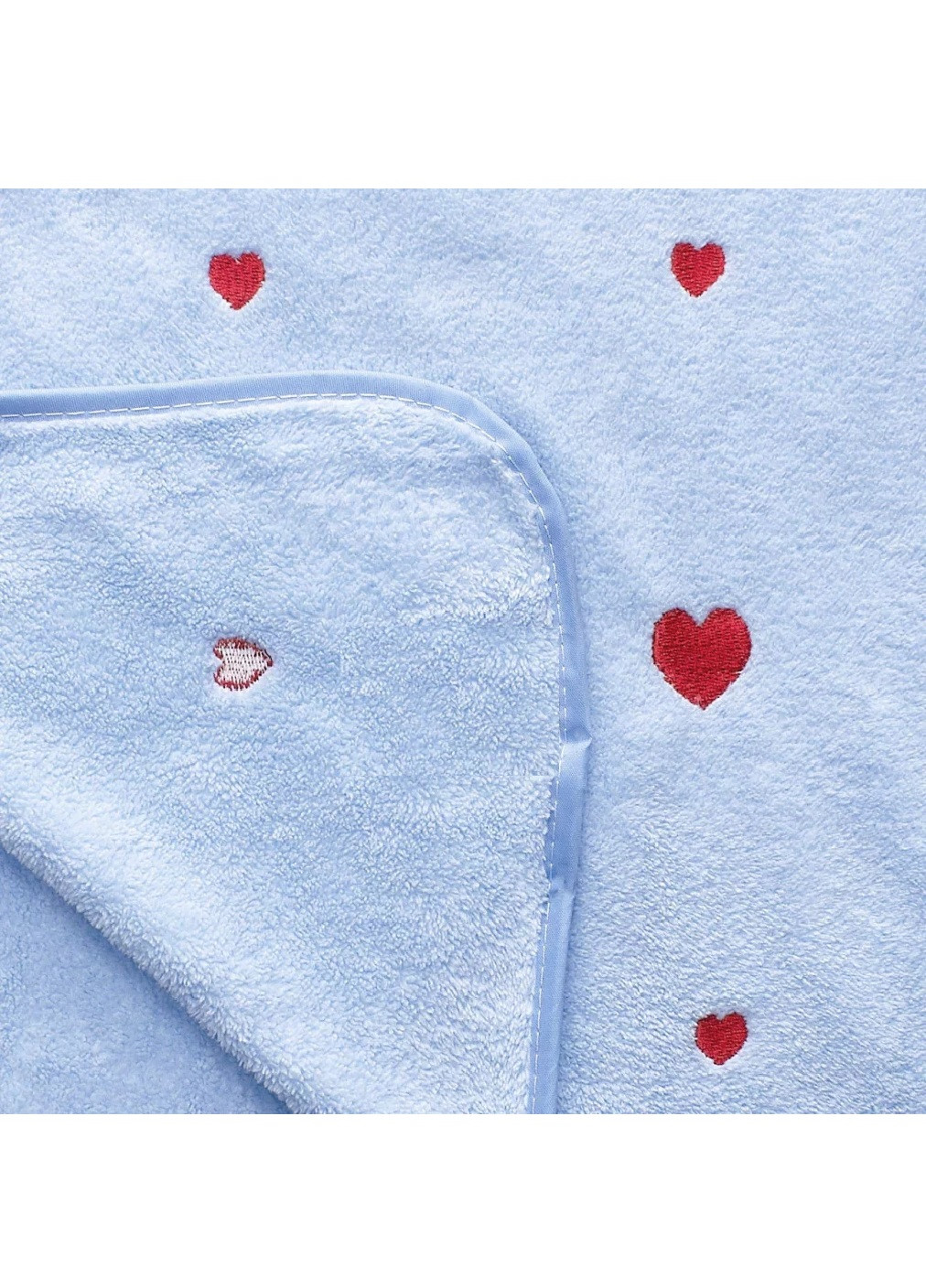 Unbranded полотенце микрофибра велюр для лица быстросохнущее влагопоглощающее с узором 100х50 см (476134-prob) сердце голубой сердечки голубой производство -