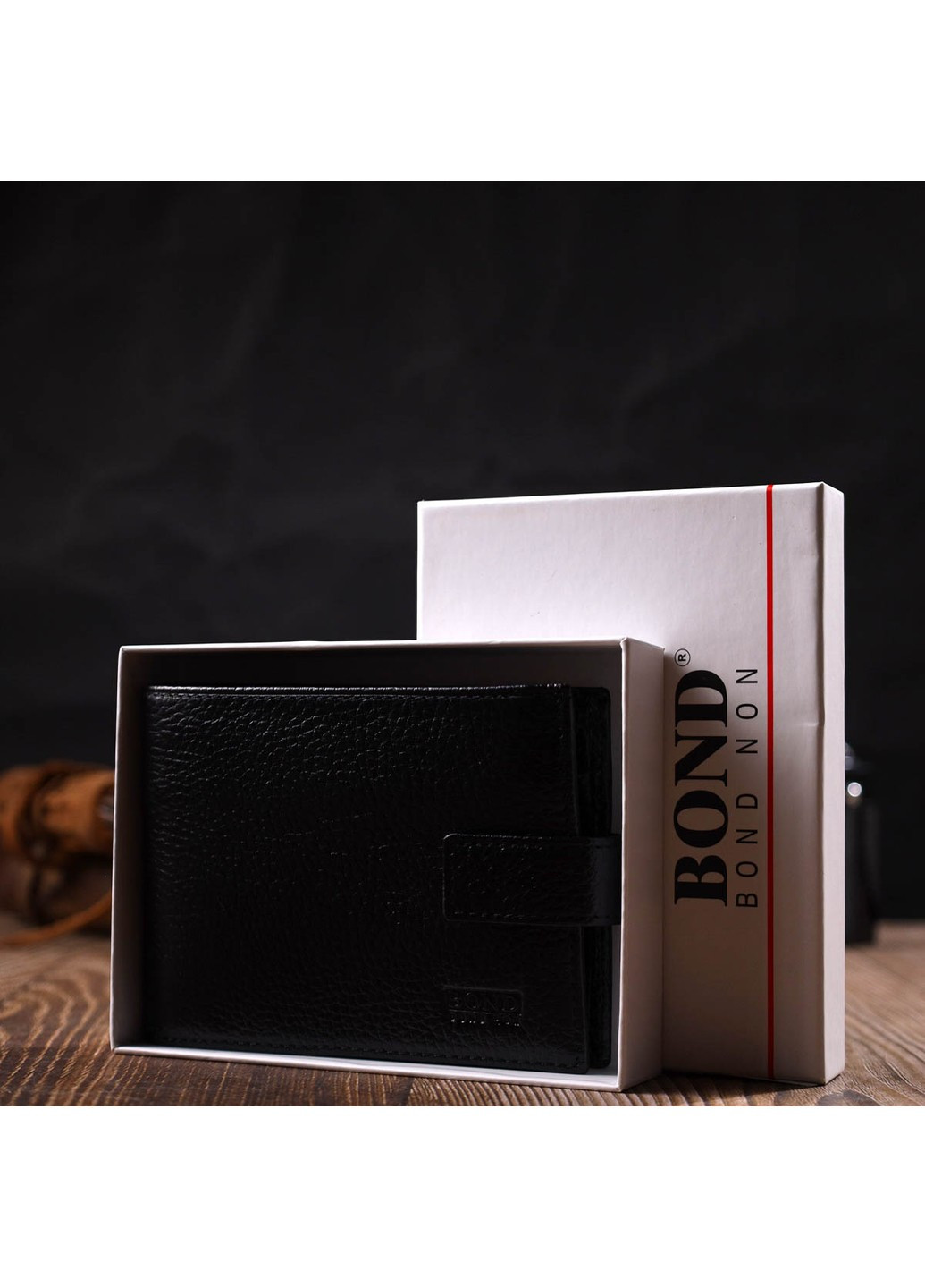 Мужской горизонтальный кошелек из натуральной кожи Tony Bellucci 22042 Черный Bond (262158750)