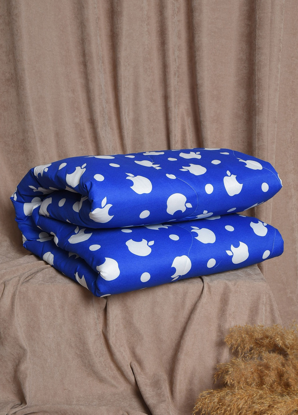 Одеяло двуспальное зимнее синего цвета Let's Shop (257487510)