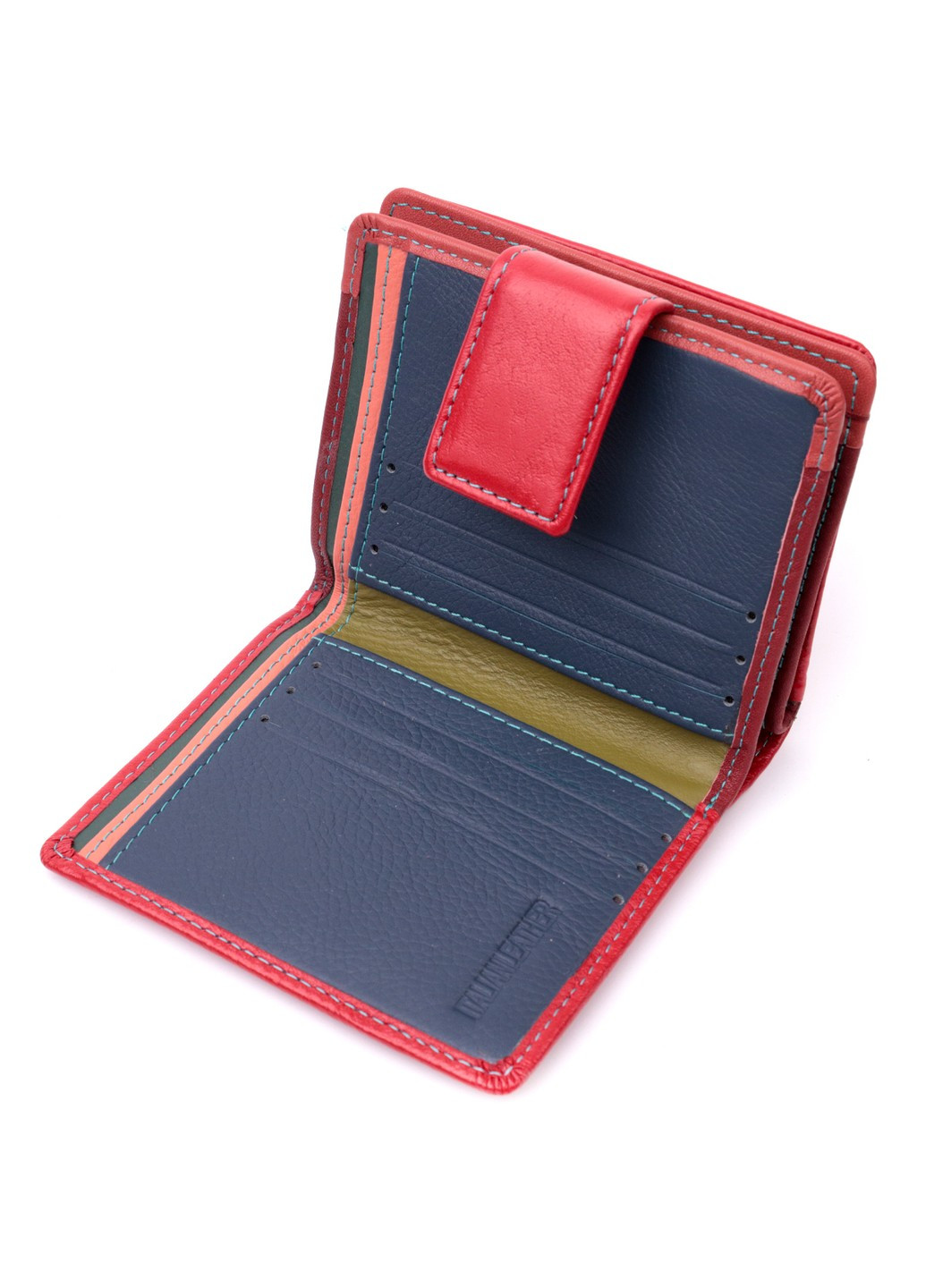 Женский вертикальный компактный кошелек из натуральной кожи 19437 Красный st leather (277980522)