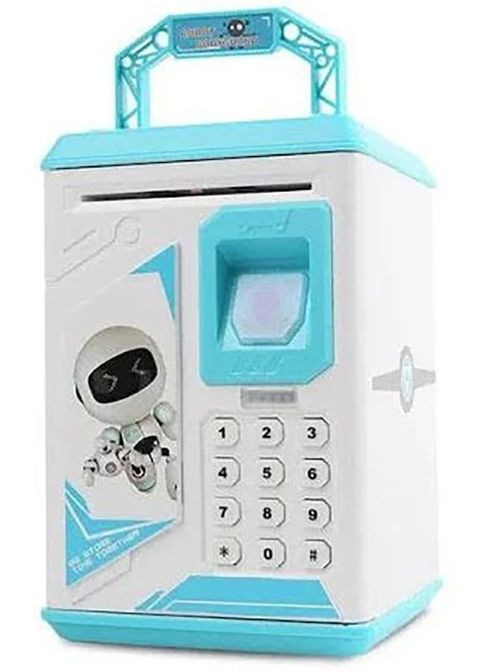 Дитяча сейф для дітей Robot Bodyguard | Компактна іграшка для сейф для зберігання грошей Синя No Brand (277949475)