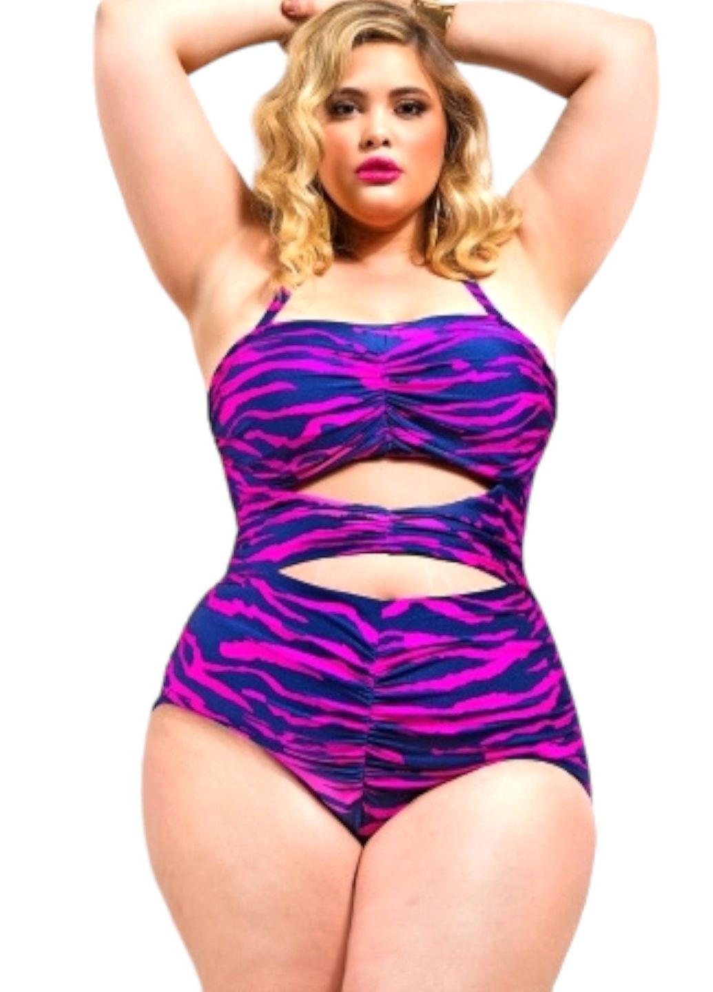 Фиолетовый летний купальник женский большой размер слитный No Brand 6624