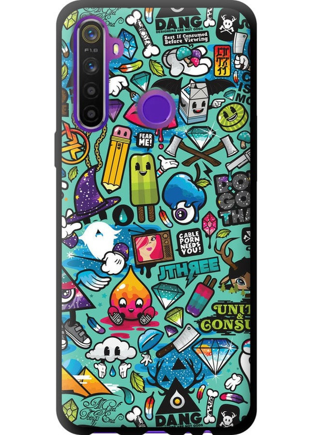 TPU чохол 'Стікер бомбінг 1' для Endorphone Realme 5 (257954580)