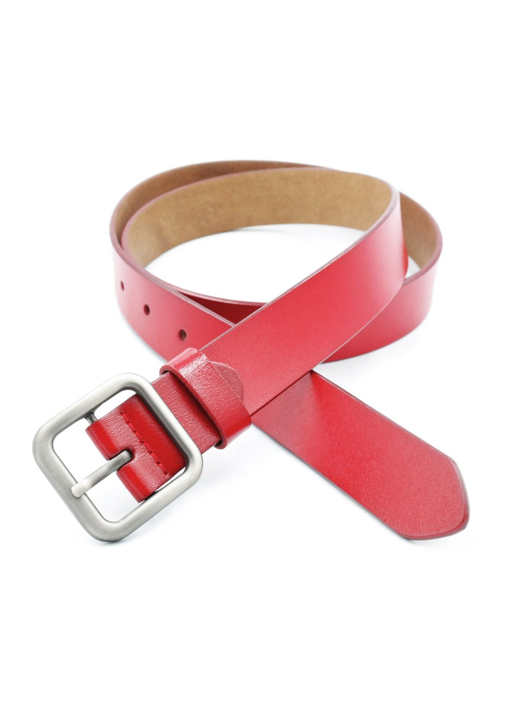 Женский кожаный ремень 2,8х100-115 см Красный kit-3cm-kozh-0018 Weatro (267406277)