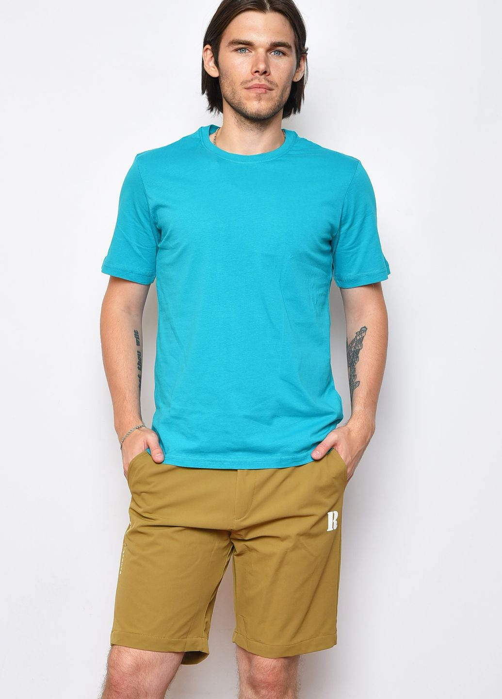 Бирюзовая футболка мужская бирюзового цвета Let's Shop