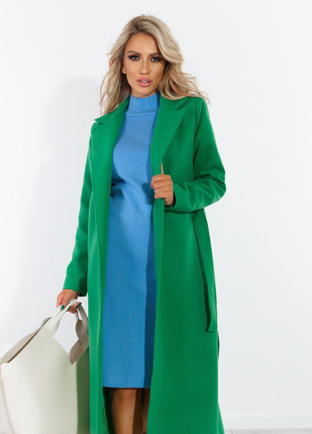 Зелене Жіночий верхній одяг Кашемірове пальто з розрізами (5299)110062-8 Lemanta