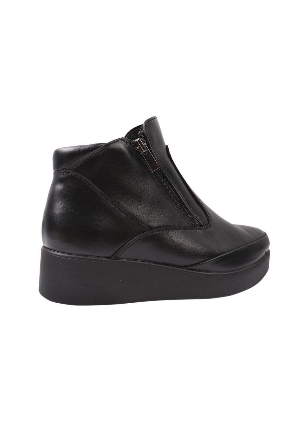 ботинки женские из натуральной кожи, на платформе, черные, SAVIO