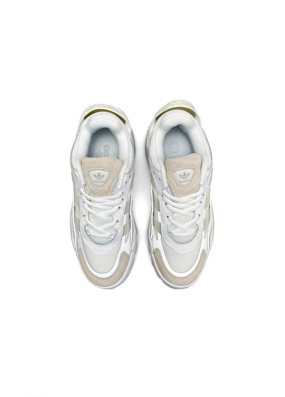 Белые демисезонные кроссовки женские, вьетнам adidas Originals Niteball ll White Grey Olive