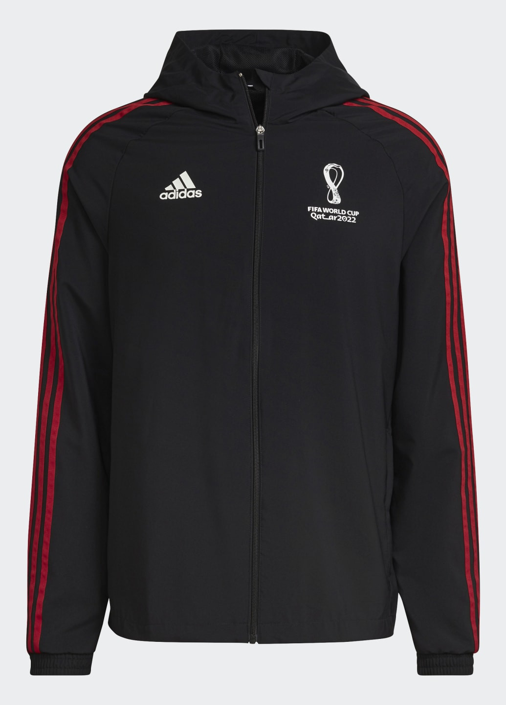 Черная демисезонная куртка fifa world cup 2022™ official emblem adidas